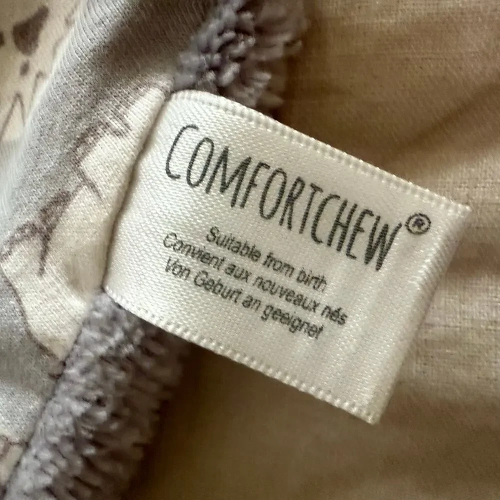 Cheeky Chompers Comfortchew Lovie Lovey Chew Toy Baby Infant Tag Blanket Gray